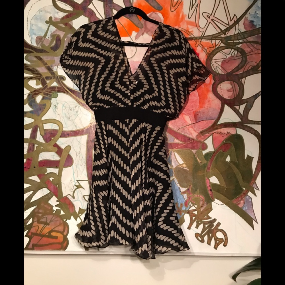 Milly silk fit & flare dress lined xs